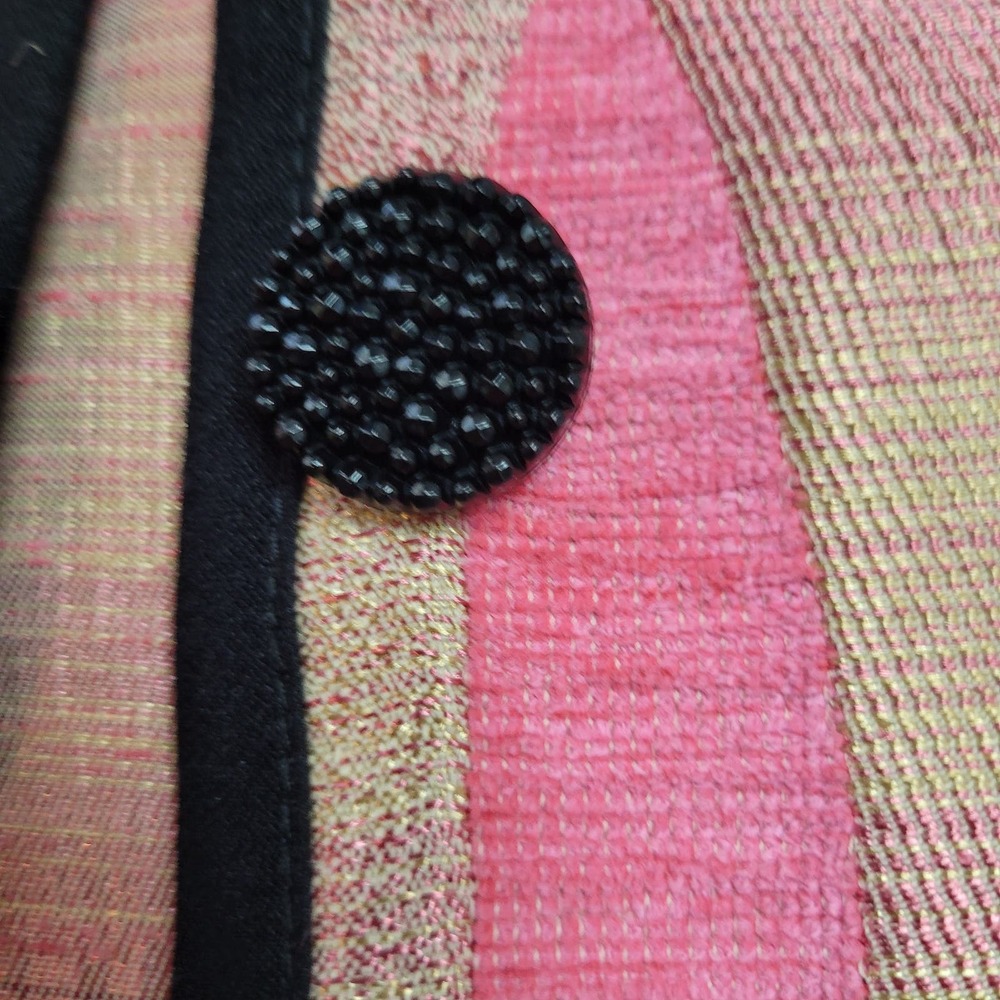 Khangura vintage tapestry geometric pink black blazer made in USA - Picture 3 of 6